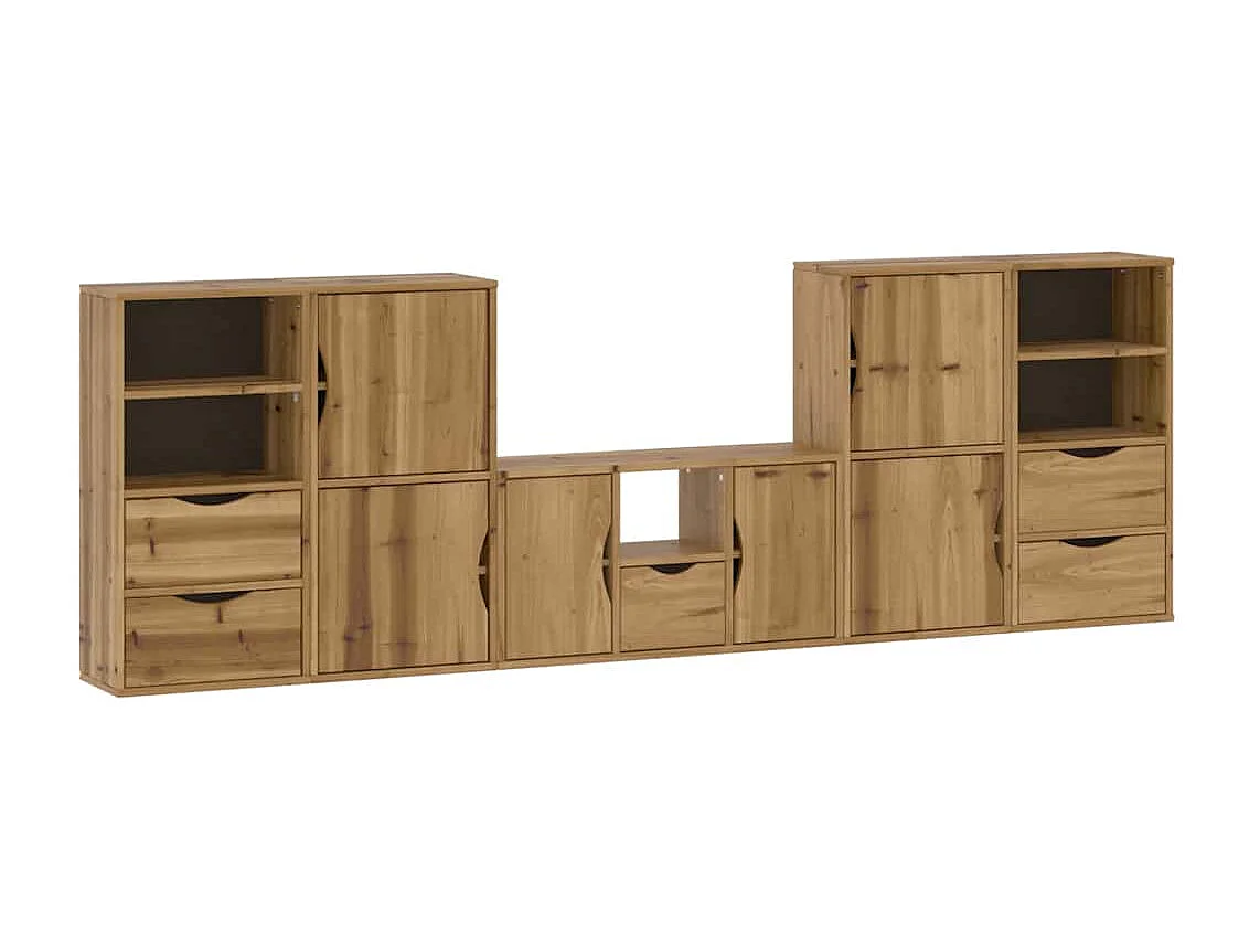 Meubles TV 5 pcs avec rangement ODDA bois de pin massif