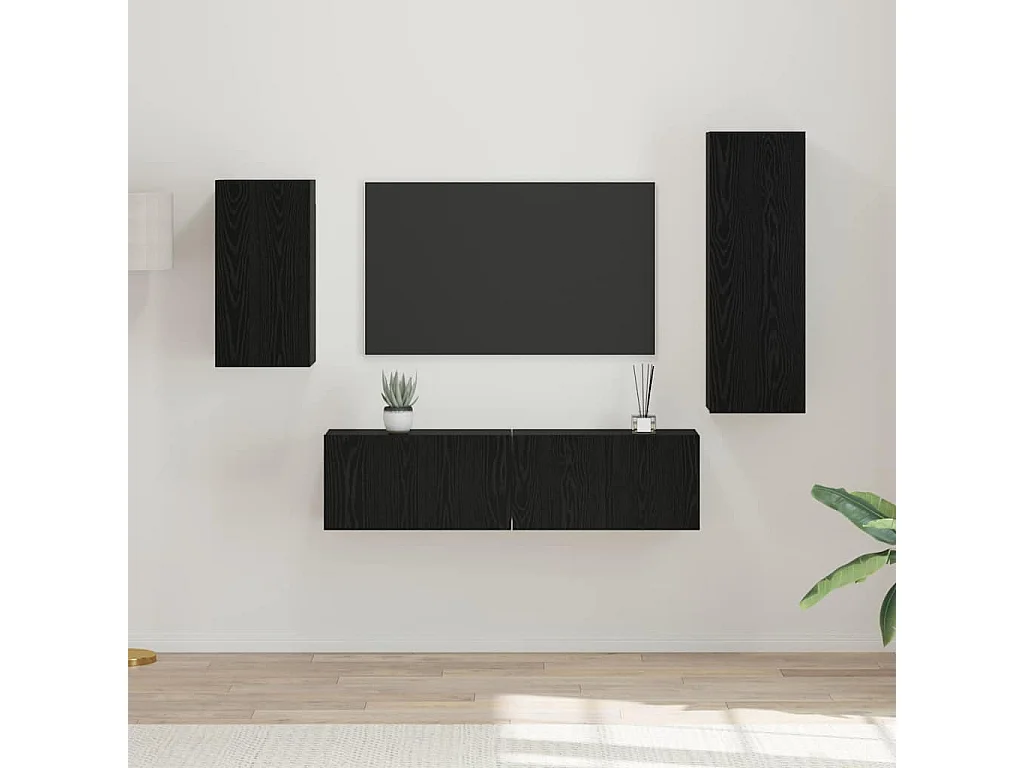 Ensemble meuble TV 4 pcs Chêne noir 30,5 x 30 x 90 cm