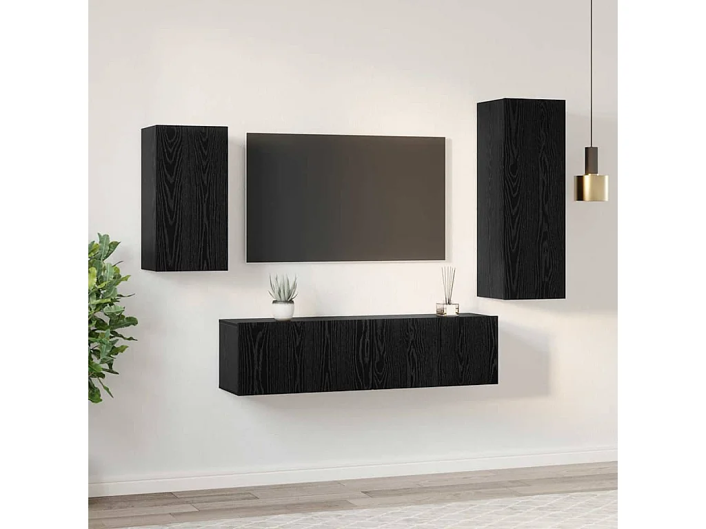Ensemble meuble TV 4 pcs Chêne noir 30,5 x 30 x 90 cm