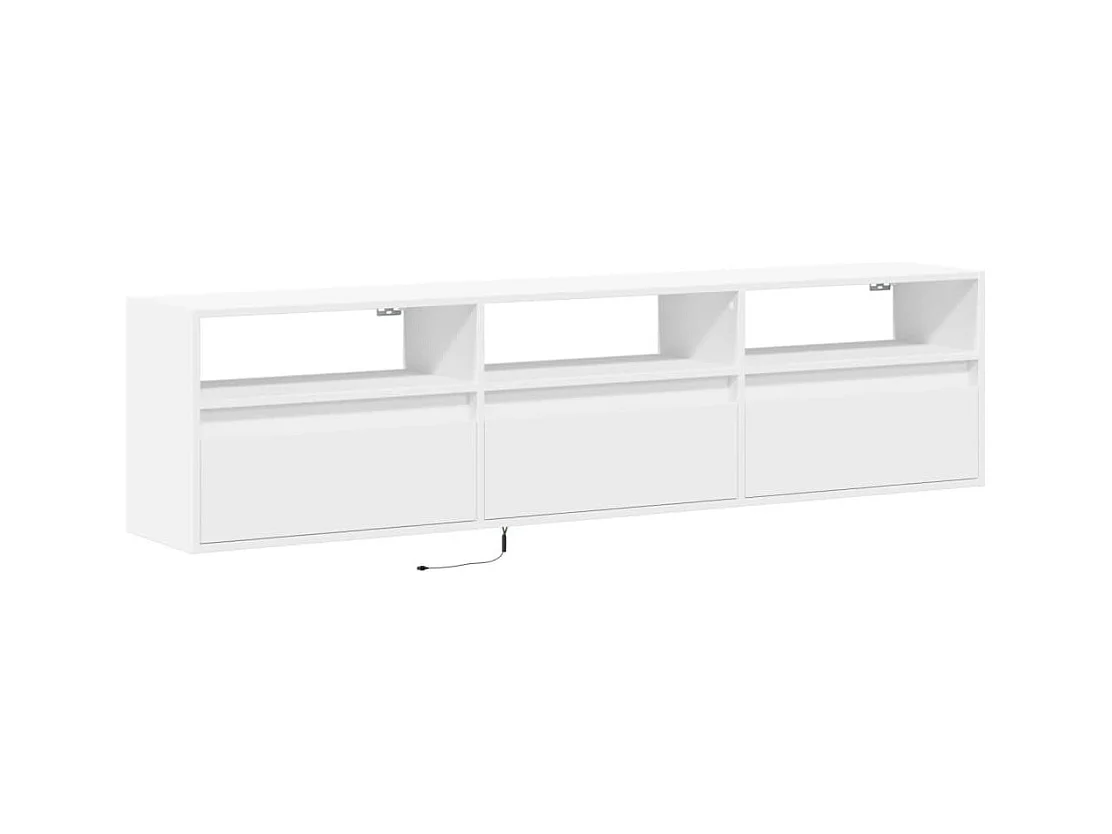 Wandmeubel met witte LED 180x31x45 cm