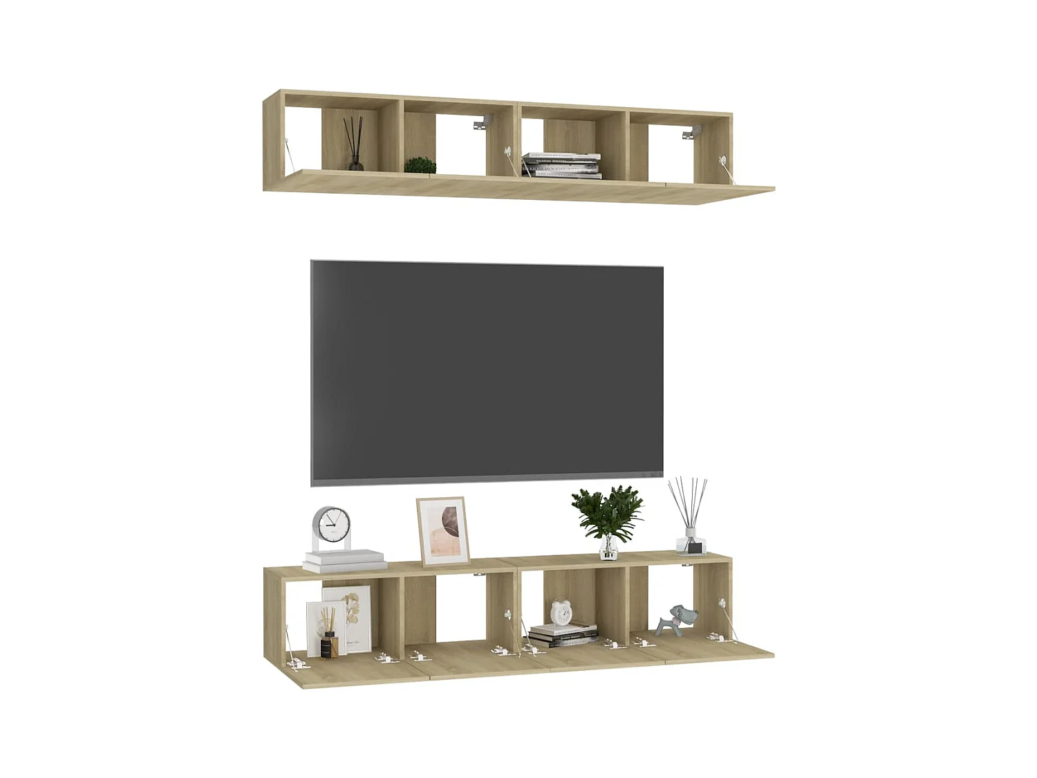 Meubles TV 4 pcs Chêne sonoma 80x30x30 cm Bois d'ingénierie