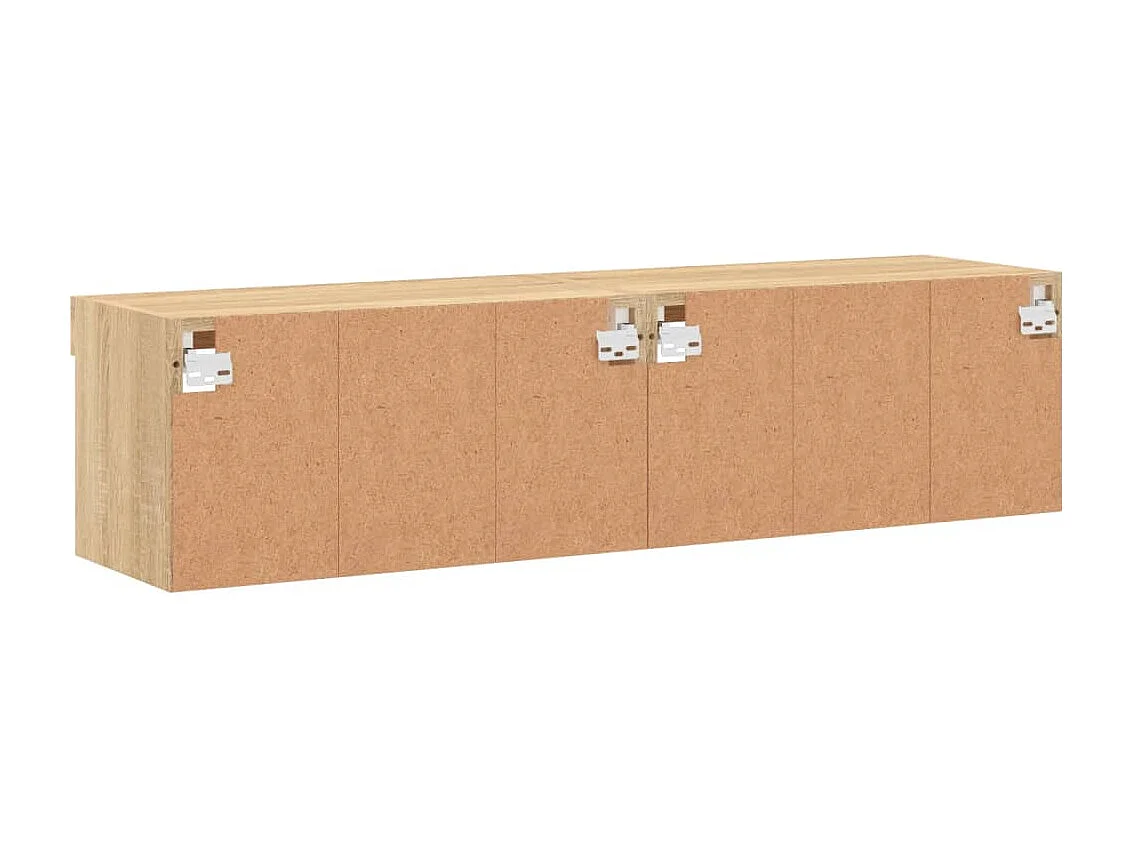 TV-kasten met LED-verlichting 2 stuks Sonoma eiken 60x30x30 cm