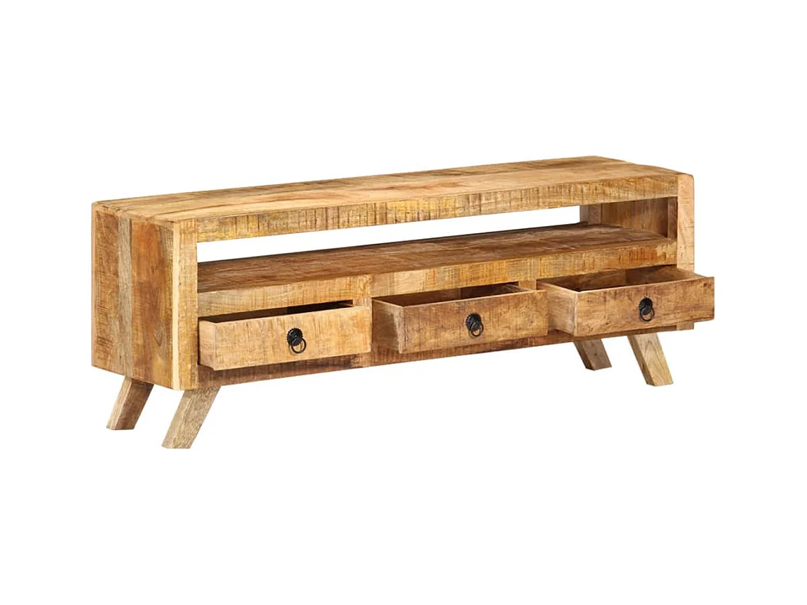 Meuble TV 110x30x40 cm Bois massif de manguier