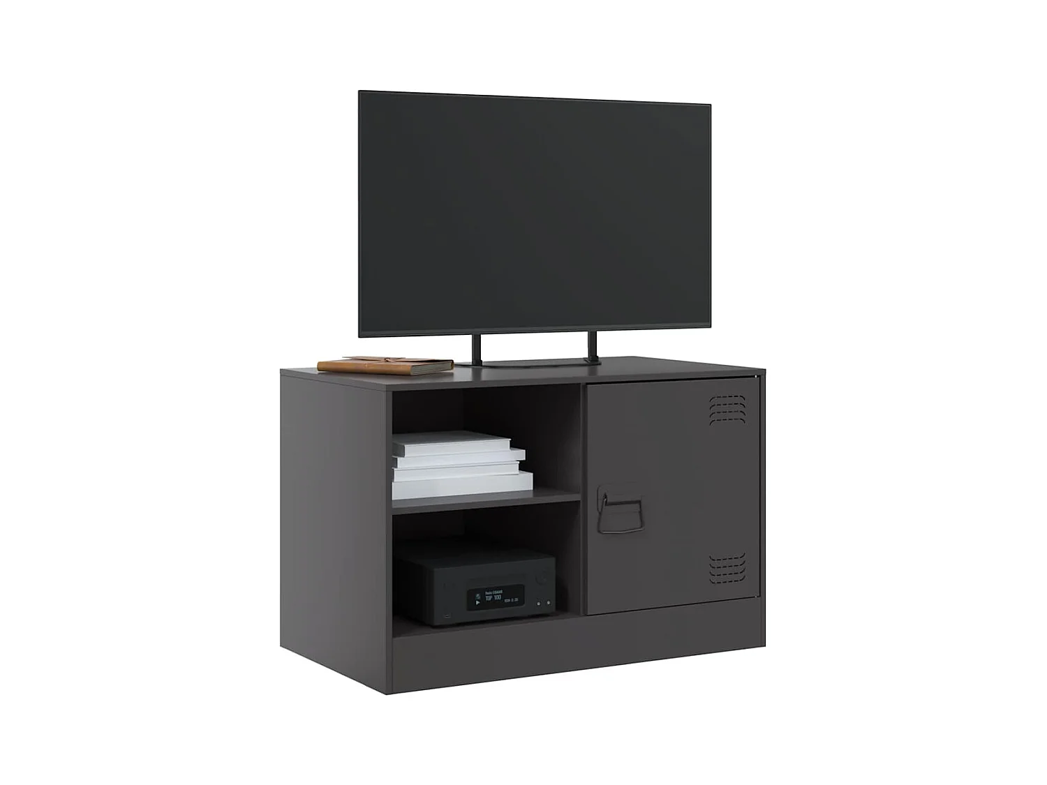 Meubles TV 2 pcs noir 67x39x44 cm acier