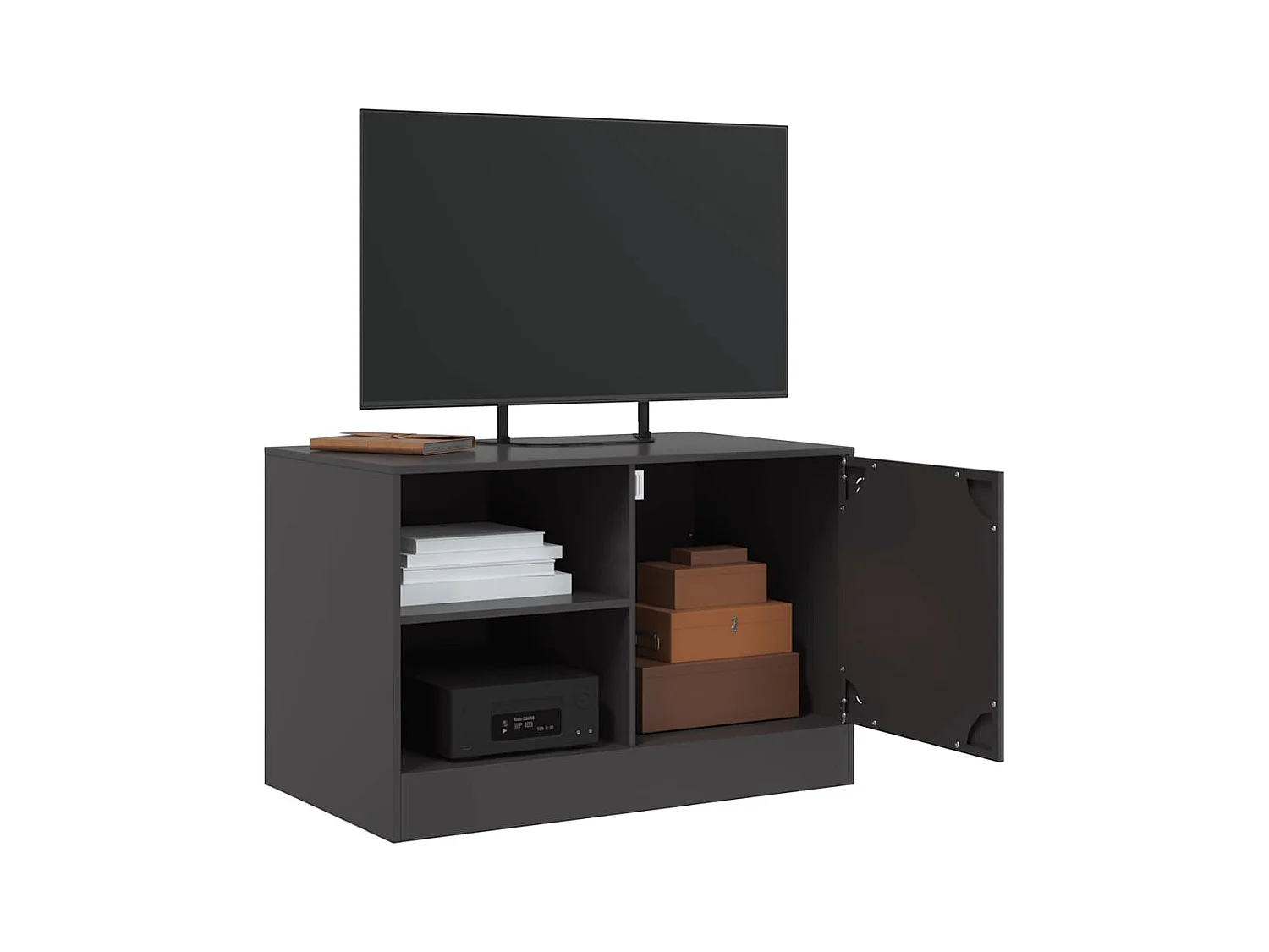 Meubles TV 2 pcs noir 67x39x44 cm acier