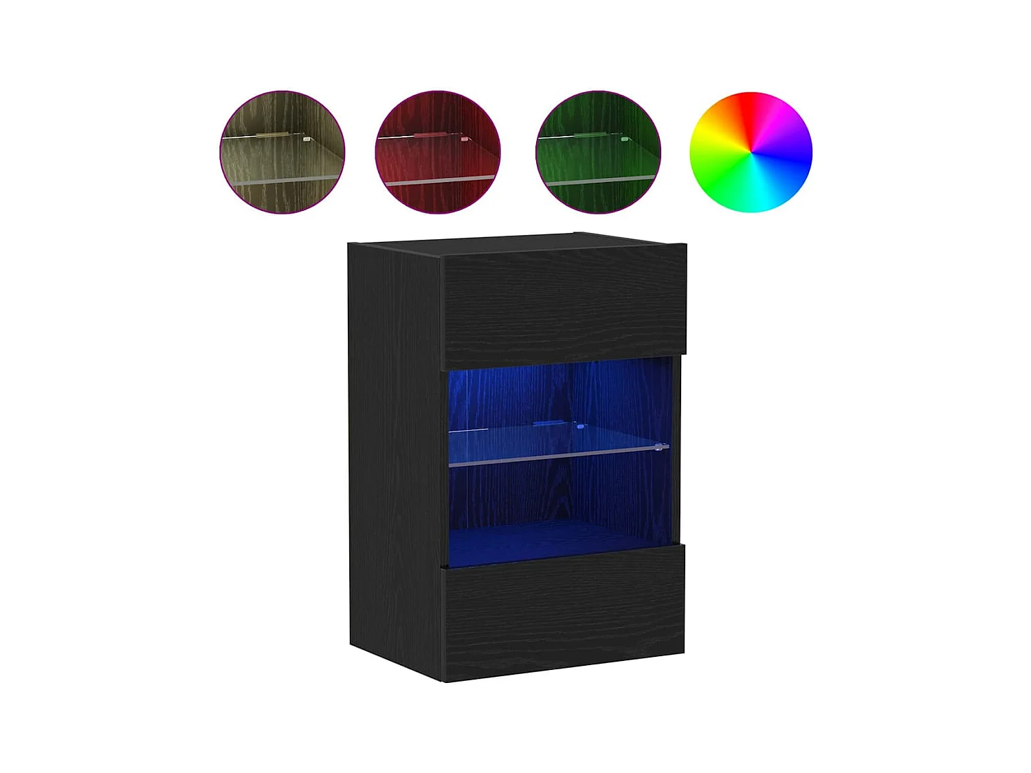 Meuble TV 2 pcs Noir 40 x 30 x 60,5 cm Bois d'ingénierie