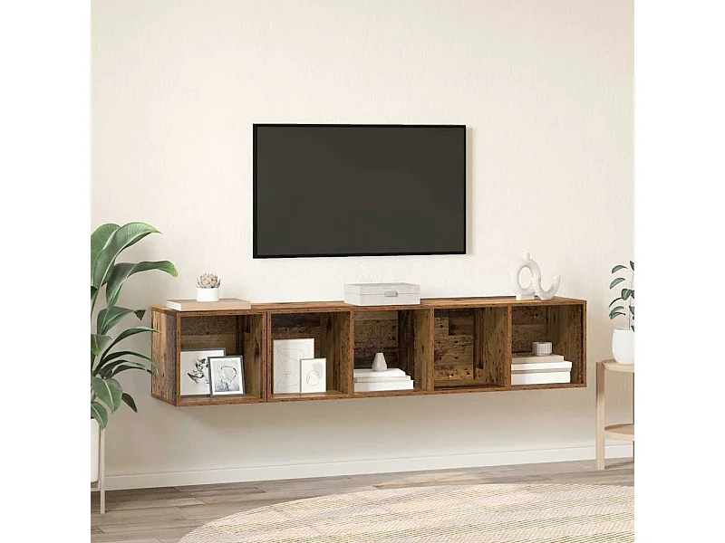 Set di mobili TV 2 pezzi in legno antico 37 x 37 x 142,5 cm