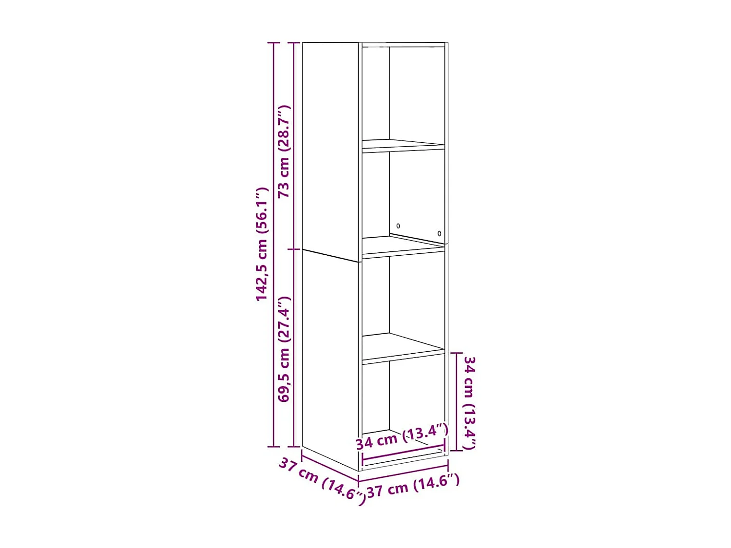 Set di mobili TV 2 pezzi in legno antico 37 x 37 x 142,5 cm