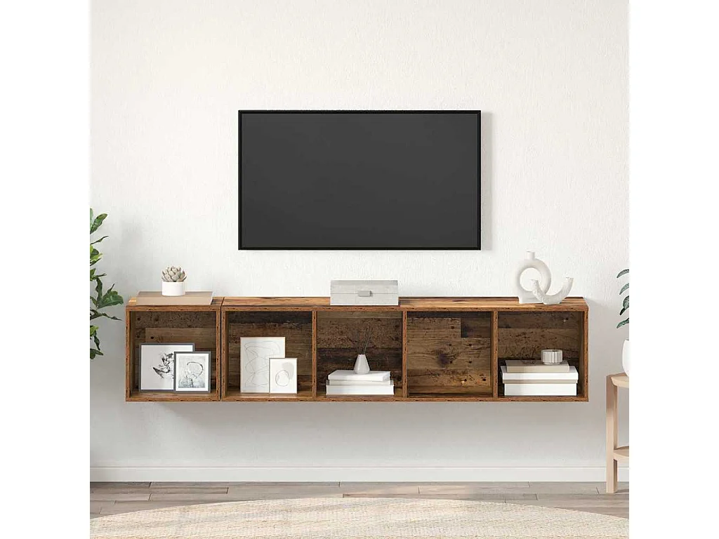 Ensemble de meubles TV 2 pcs Vieux bois 37 x 37 x 142.5 cm