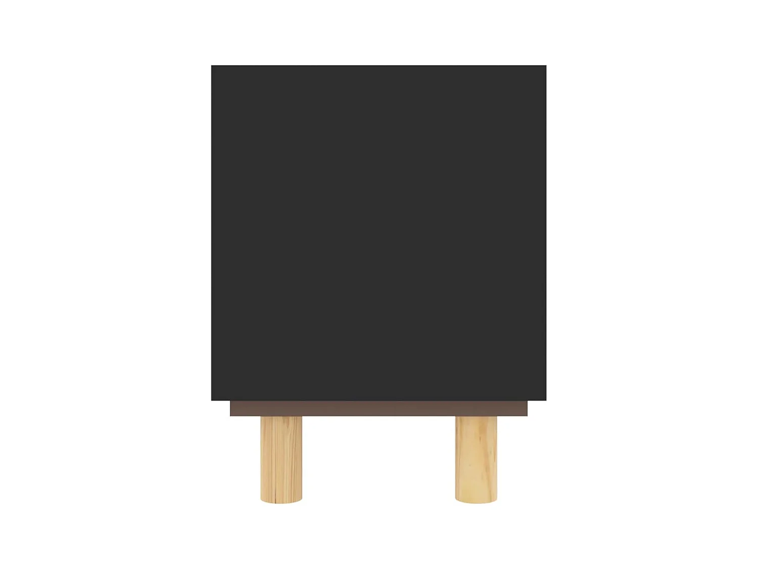 Zwarte tv-kast 80x30x40 cm Massief grenenhout en natuurlijk rotan