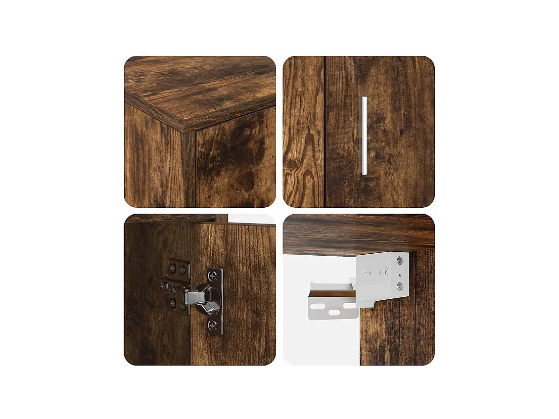 Ensemble de meuble TV 4 pièces Montage mural 4 pcs Chêne fumé