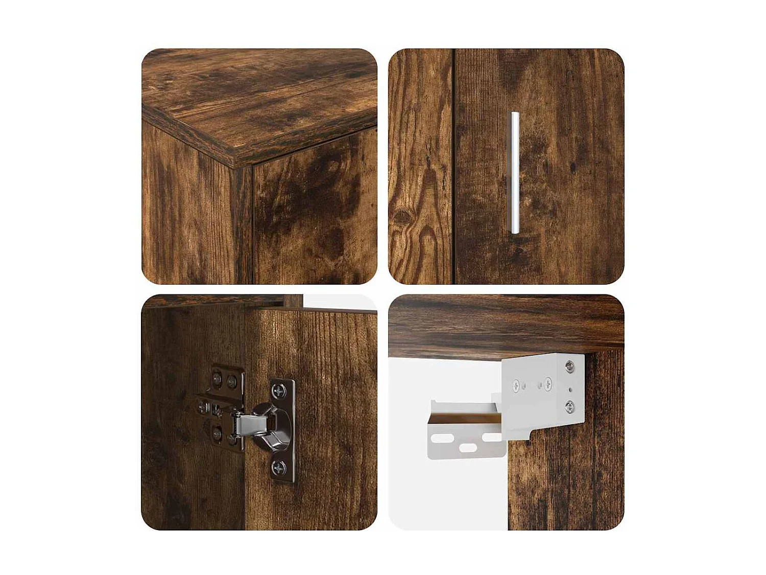 Ensemble de meuble TV 4 pièces Montage mural 4 pcs Chêne fumé