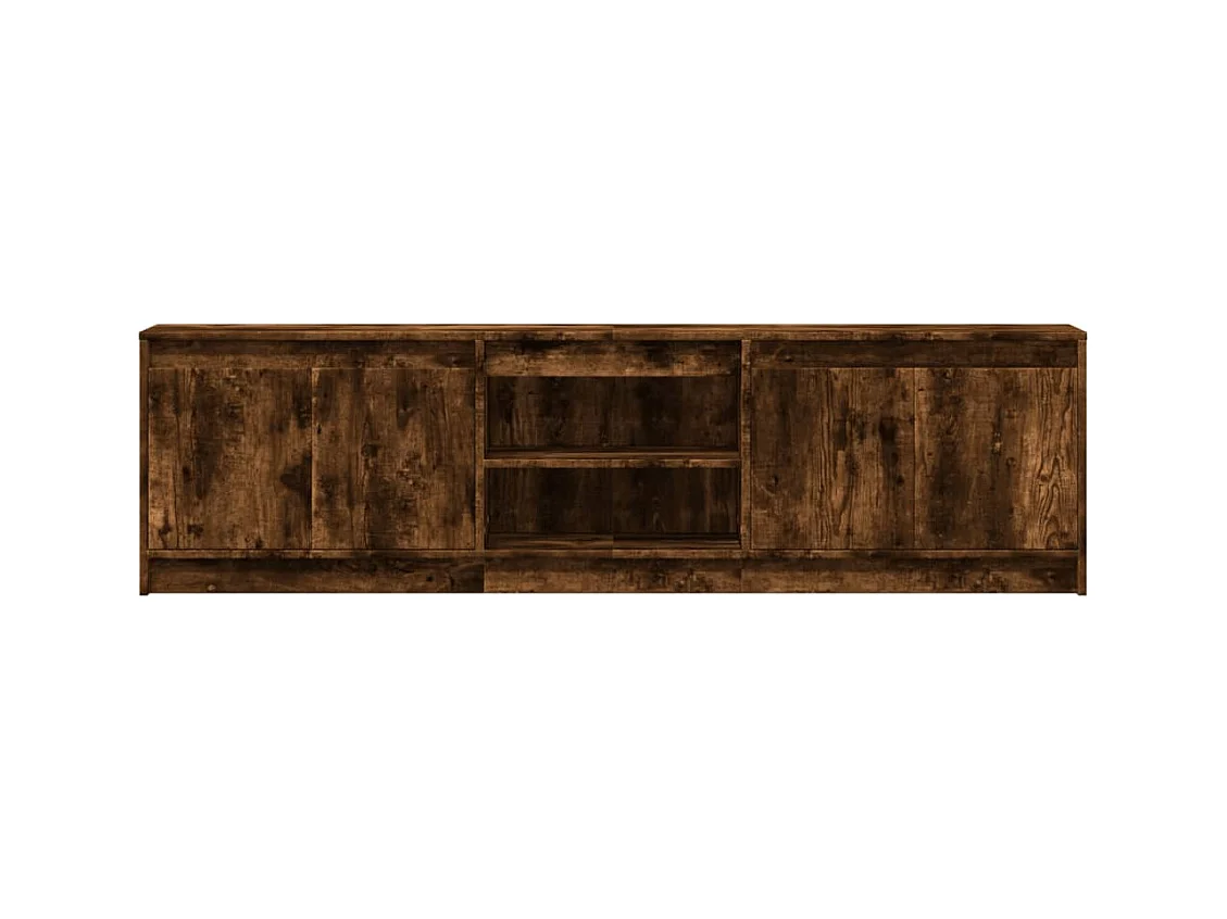 TV-meubel met LED-verlichting gerookt eiken 180x34x50 cm bewerkt hout