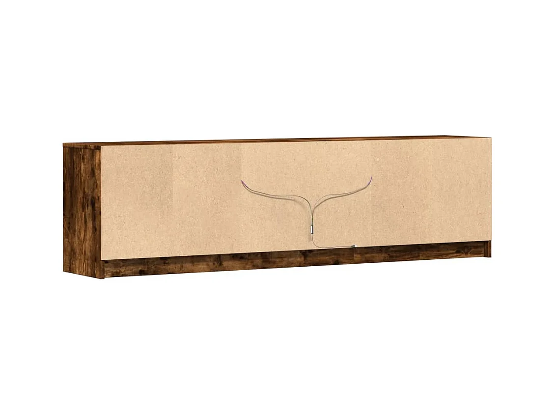 TV-meubel met LED-verlichting gerookt eiken 180x34x50 cm bewerkt hout