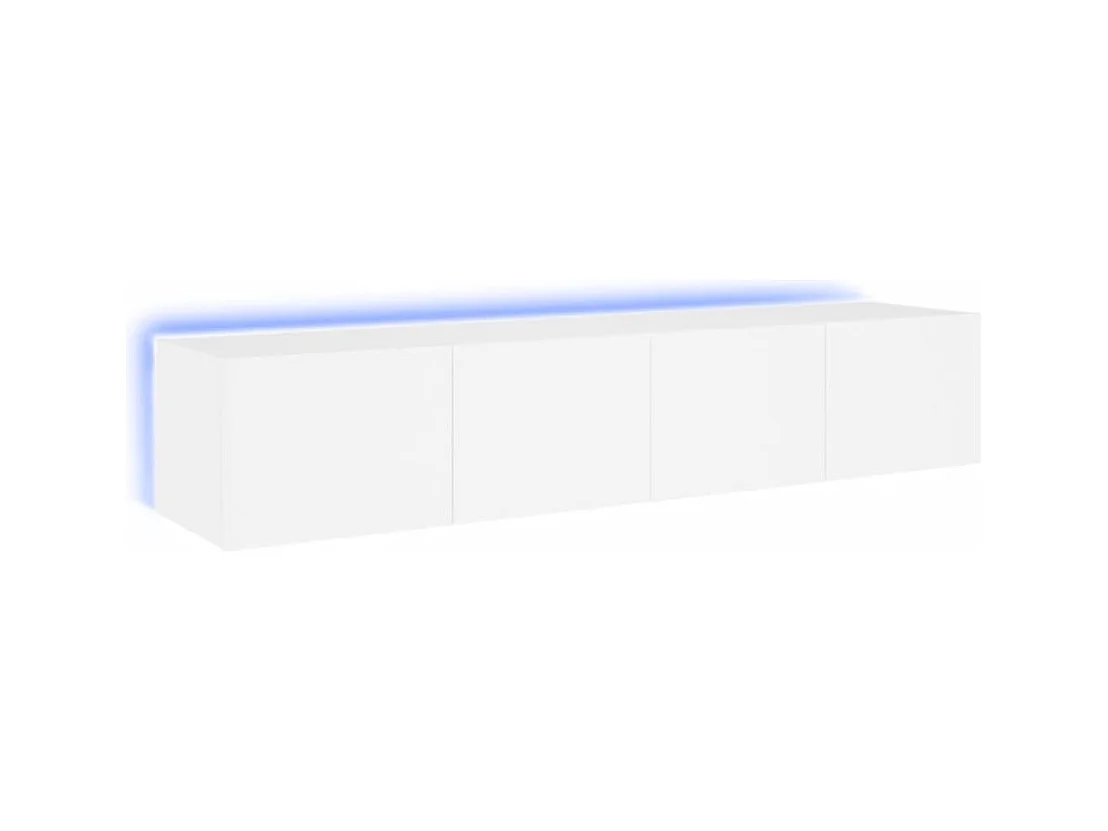 Wandmeubels met LED-verlichting 2 stuks wit 80x35x31 cm