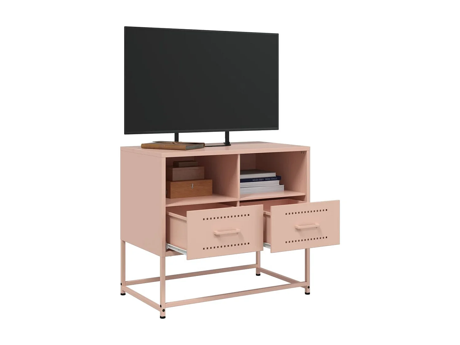 Meuble TV rose 68x39x60,5 cm acier