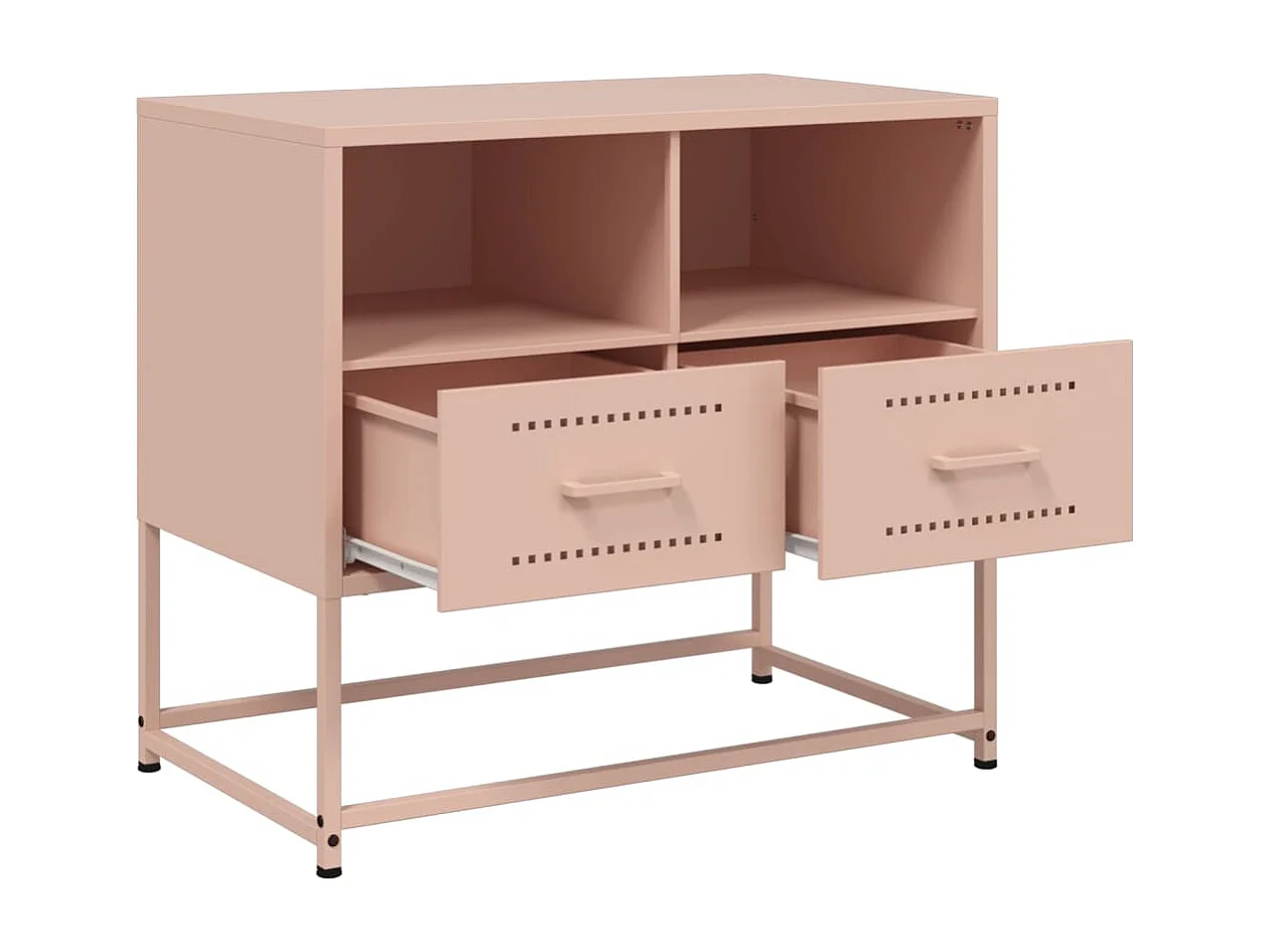 Meuble TV rose 68x39x60,5 cm acier