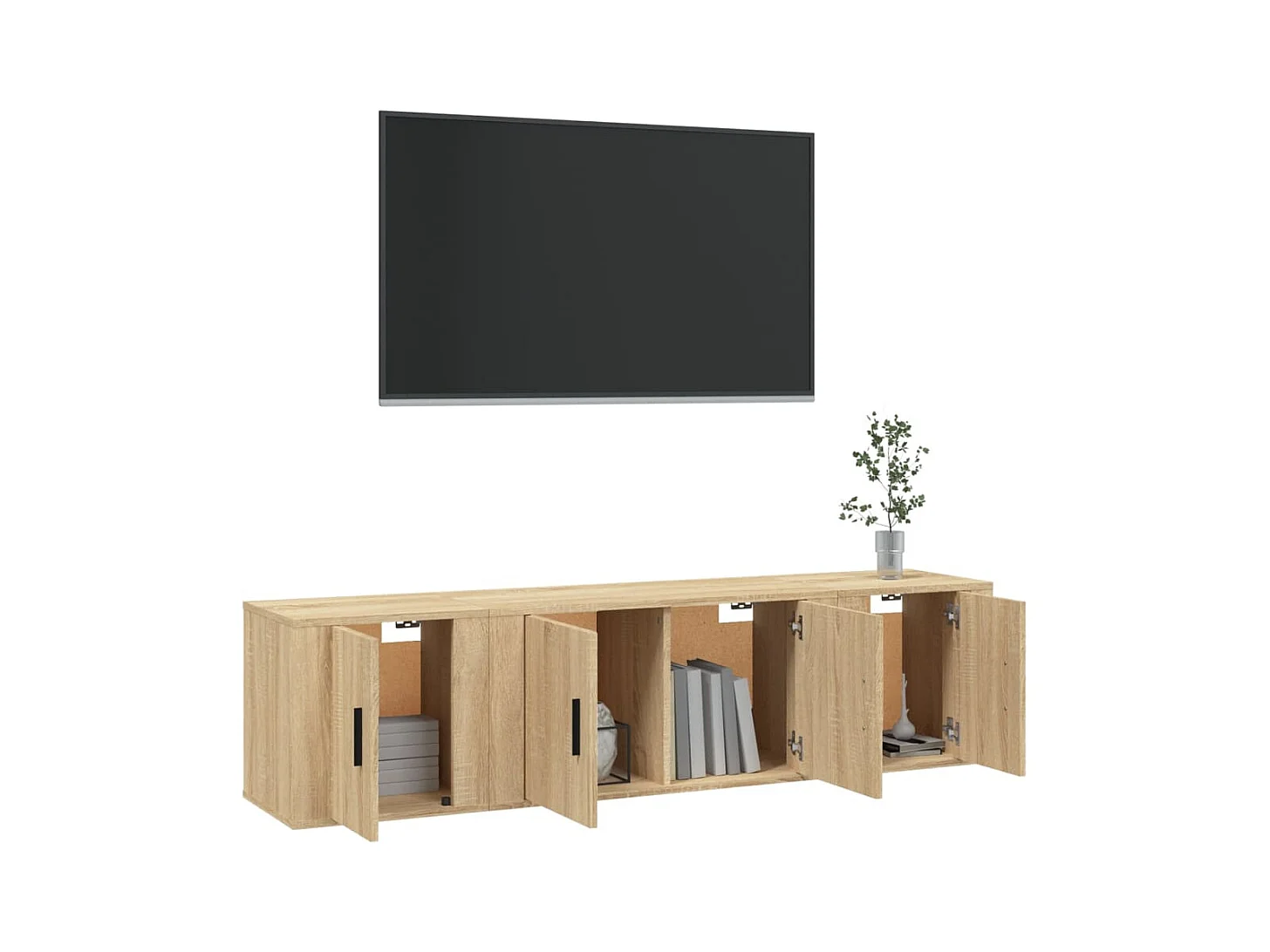 Set di mobili TV da 3 pezzi in legno ingegnerizzato Sonoma Oak
