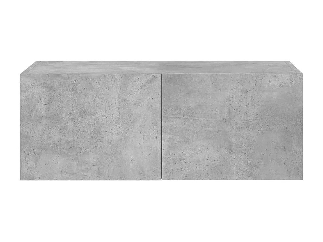 TV-wandmeubel met ledverlichting, betongrijs, 80x35x31 cm