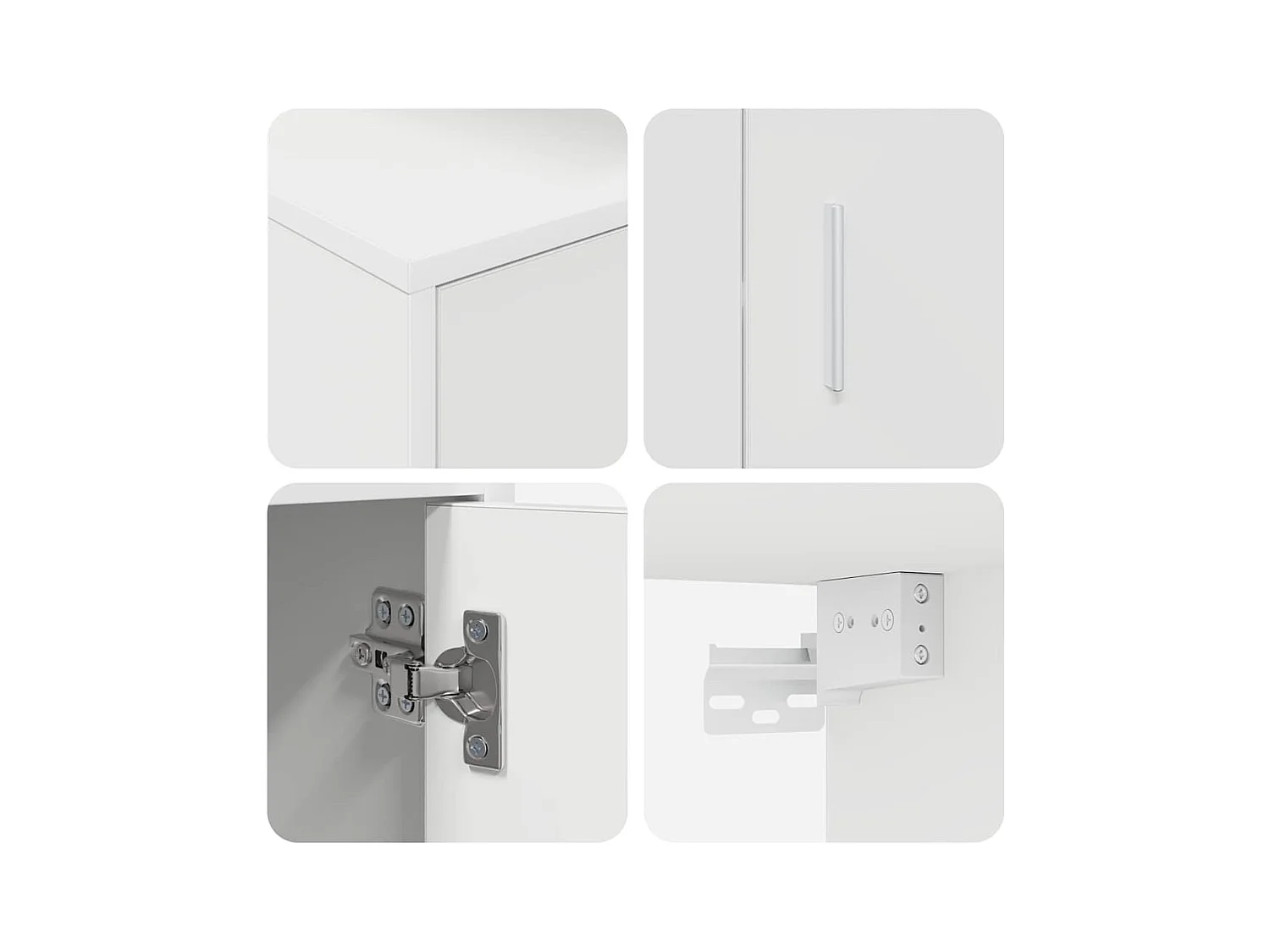 Ensemble de meuble TV 4 pièces 4 pcs Blanc Bois d'ingénierie