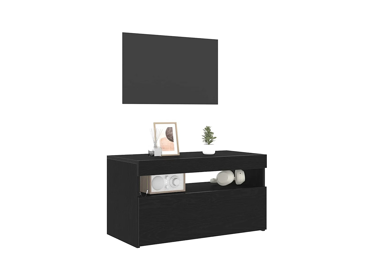 2-delige tv-kast Zwart 75 x 35 x 40 cm Bewerkt hout