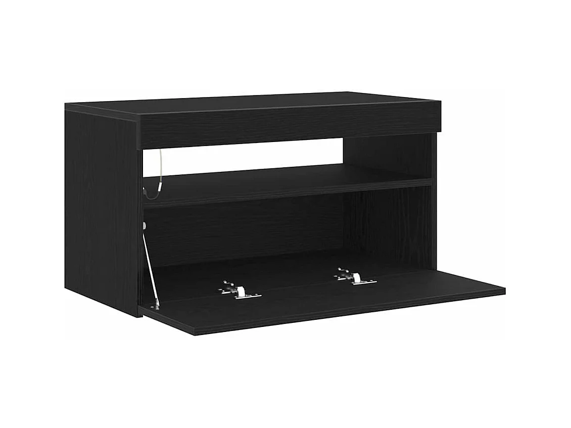 2-delige tv-kast Zwart 75 x 35 x 40 cm Bewerkt hout