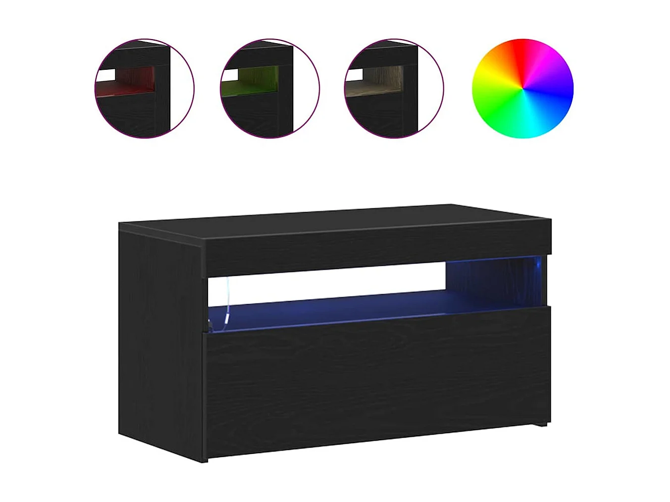 Meuble TV 2 pcs Noir 75 x 35 x 40 cm Bois d'ingénierie