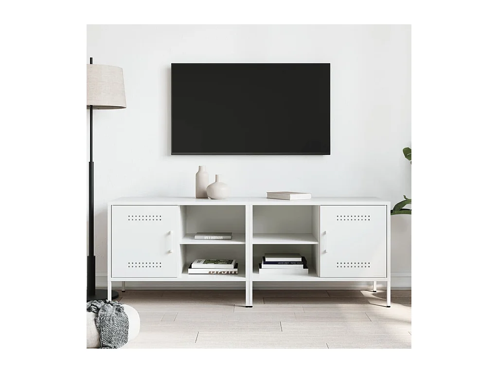 Meubles TV 2 pcs blanc 68x39x50,5 cm acier