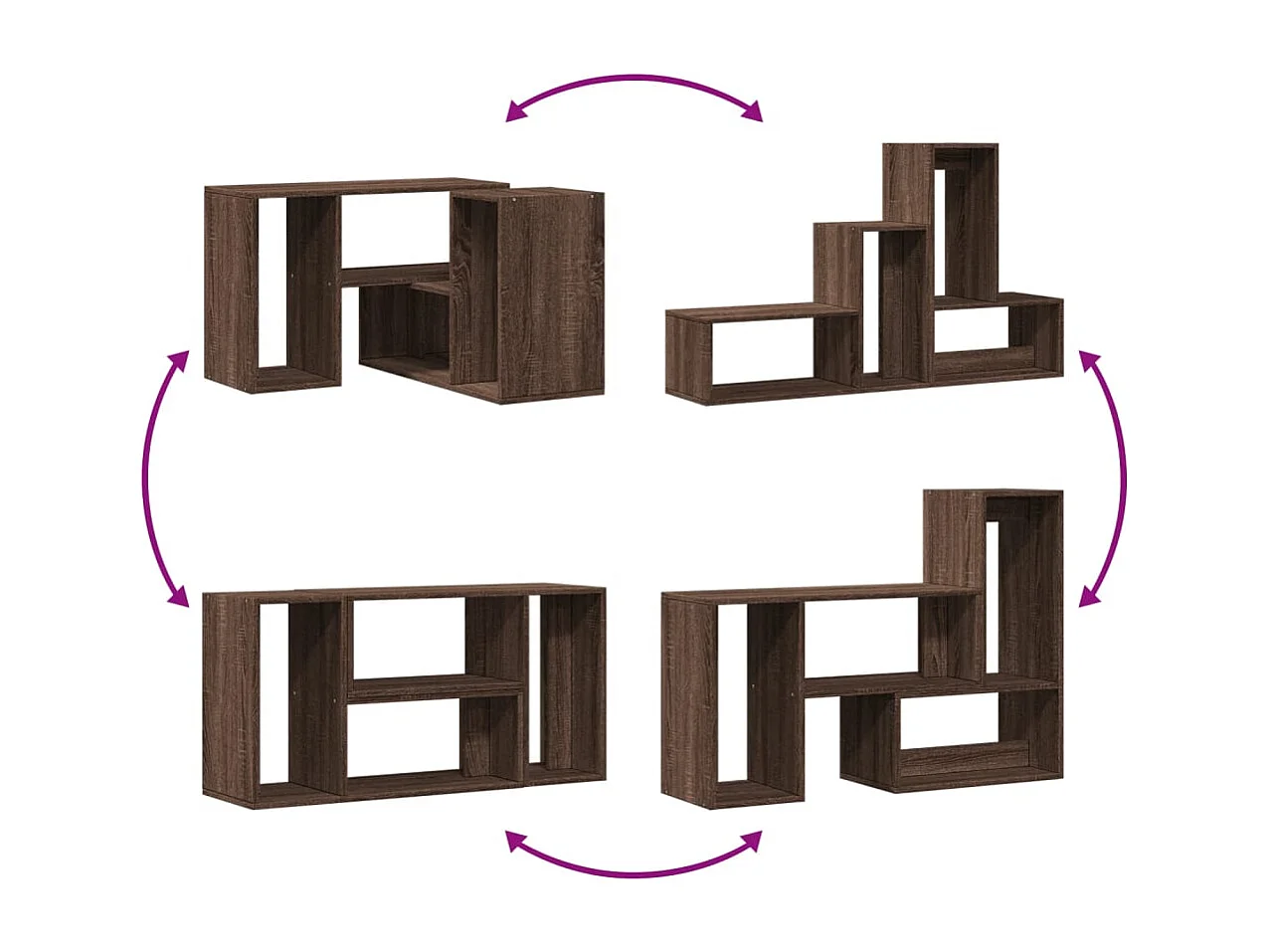 Meubles TV 2 pcs chêne marron 75x30x50 cm bois ingénierie