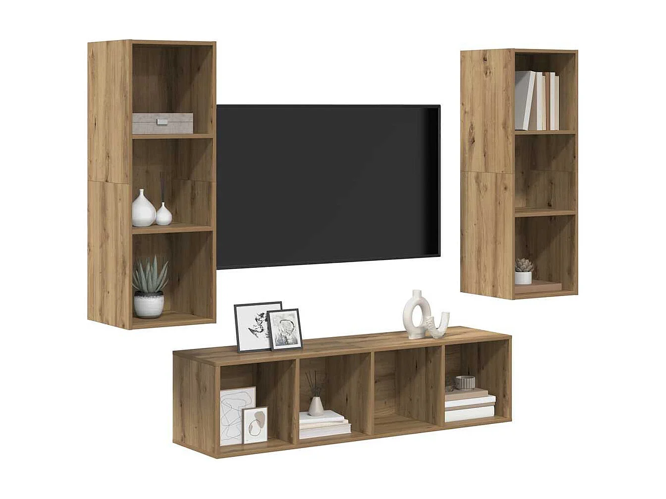 Ensemble de meubles TV 3 pcs chêne artisanal 37 x 37 x 142.5 cm