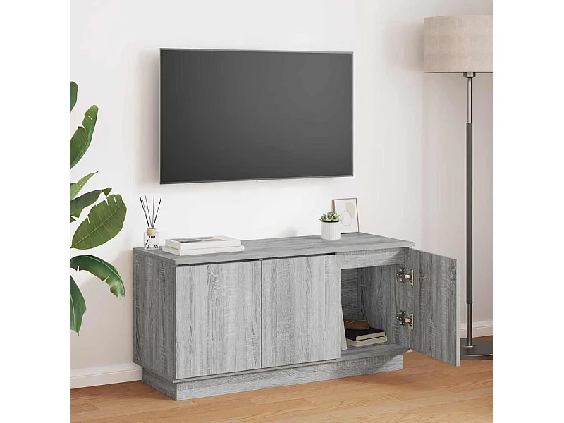 Sonoma grijs tv-meubel met led 100 x 38 x 49 cm