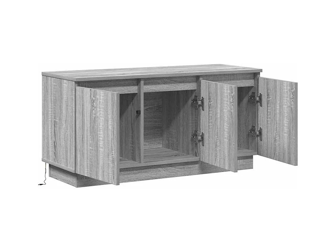 Sonoma grijs tv-meubel met led 100 x 38 x 49 cm