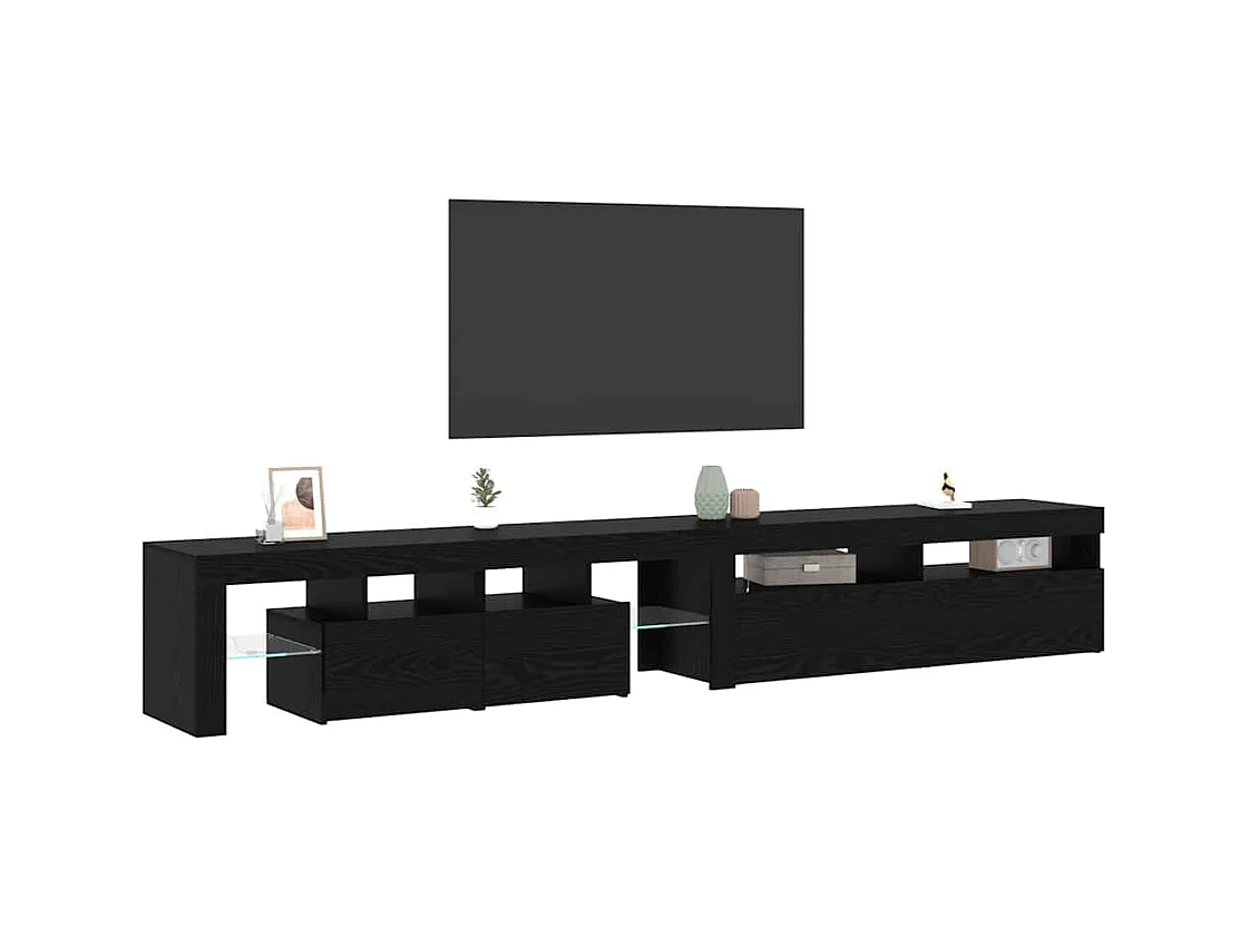 Mueble TV de 2 piezas Roble negro 260 x 36,5 x 40 cm