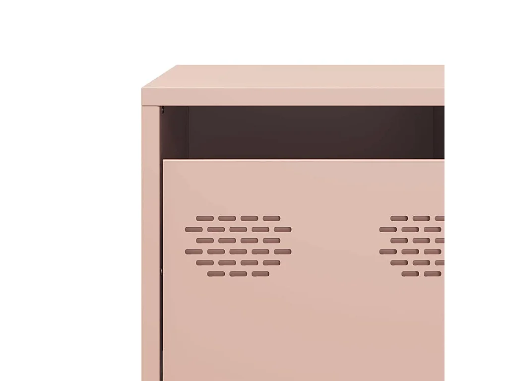 Meuble TV rose 135x39x43,5 cm acier laminé à froid