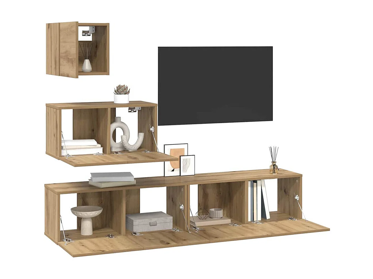 Ensemble meuble TV 4 pcs chêne artisanal 80 x 30 x 30 cm