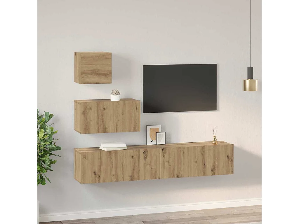 Ensemble meuble TV 4 pcs chêne artisanal 80 x 30 x 30 cm