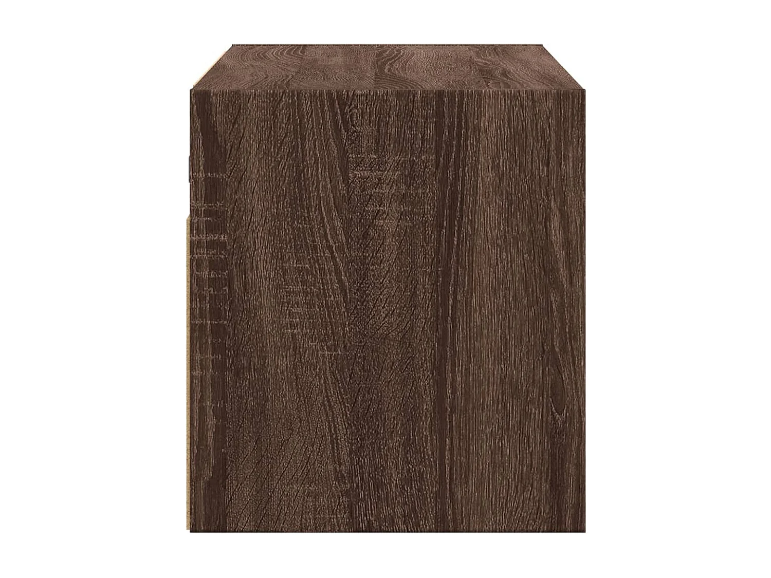 Mueble de TV de pared con luces LED, roble marrón, 80x31x35 cm