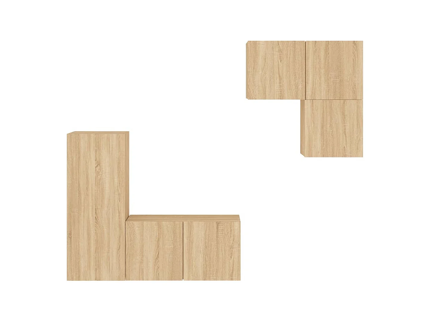 Parete attrezzata TV a 4 pezzi, Rovere Sonoma, legno ingegnerizzato