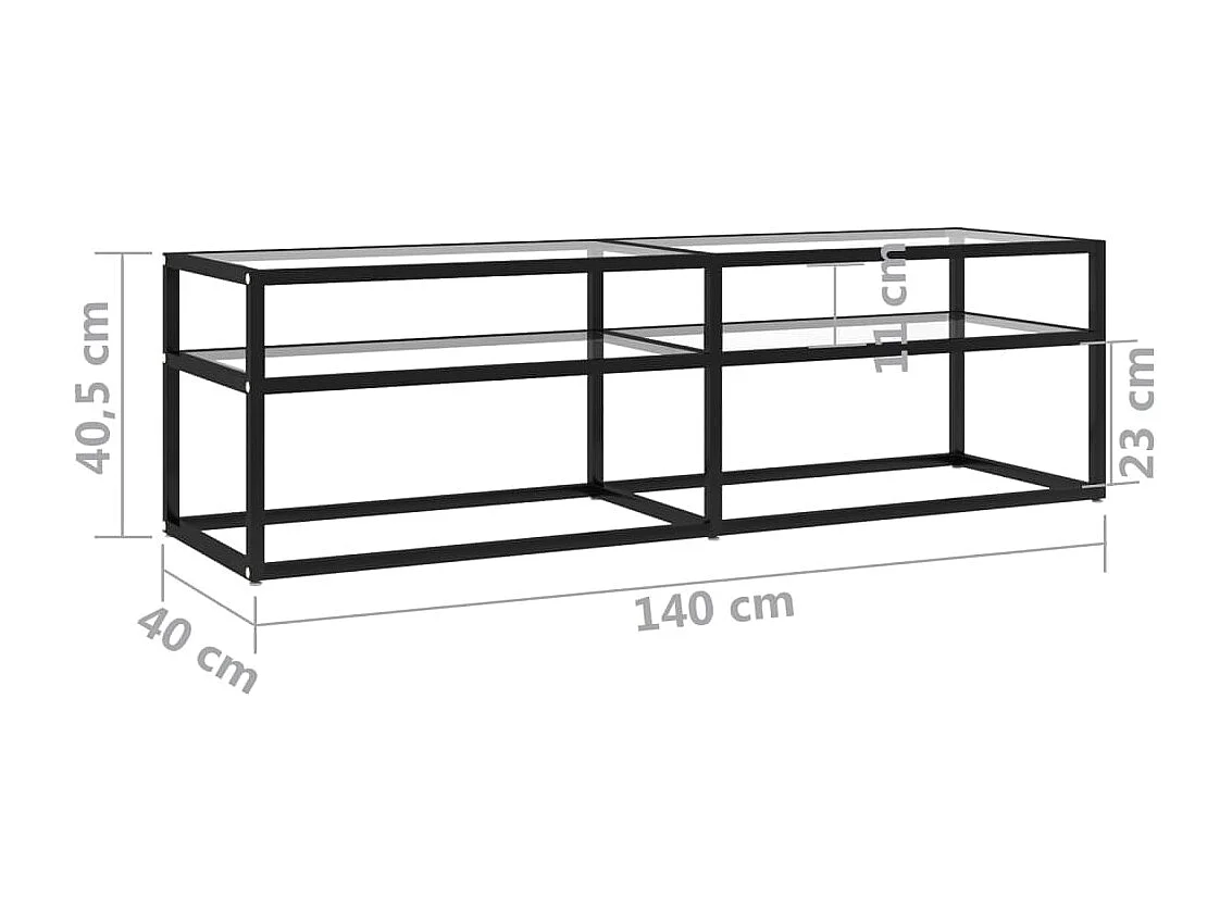 Mueble TV transparente 140x40x40,5 cm Cristal templado