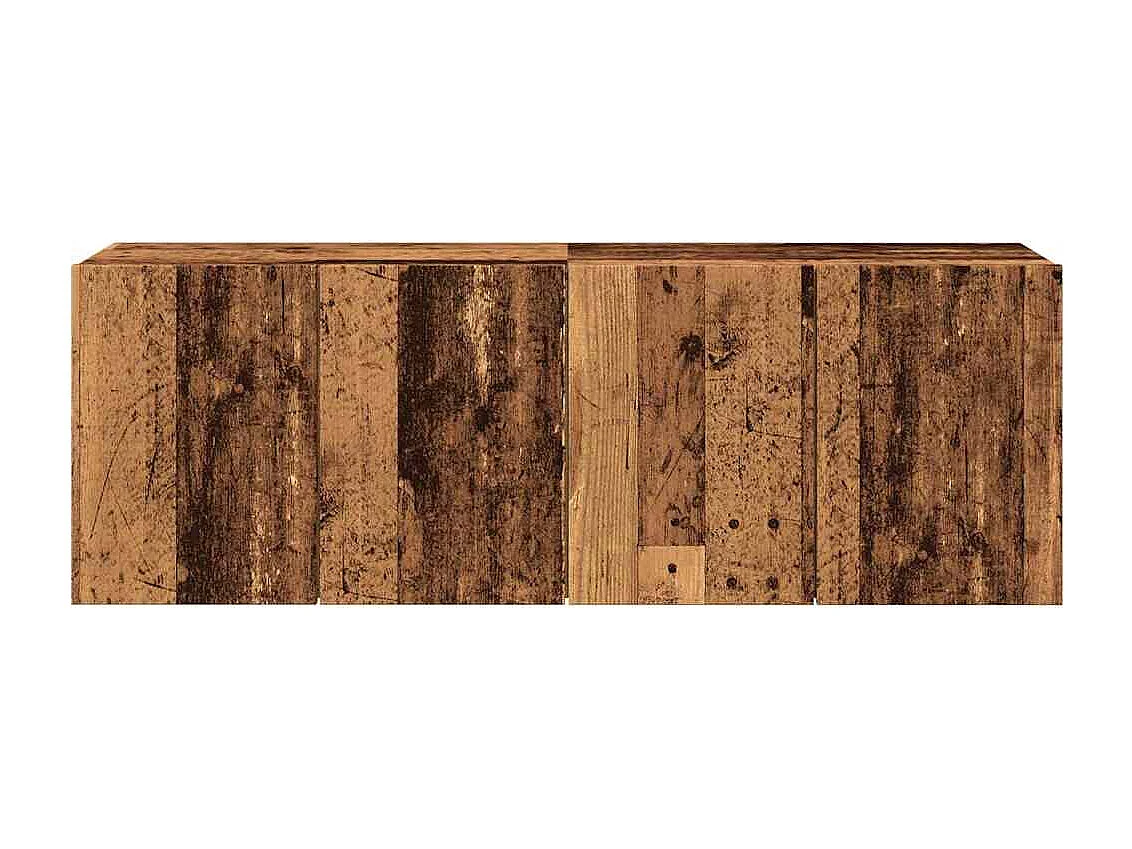 Mobili porta TV da parete 2 pezzi, legno vecchio, 60x30x41 cm