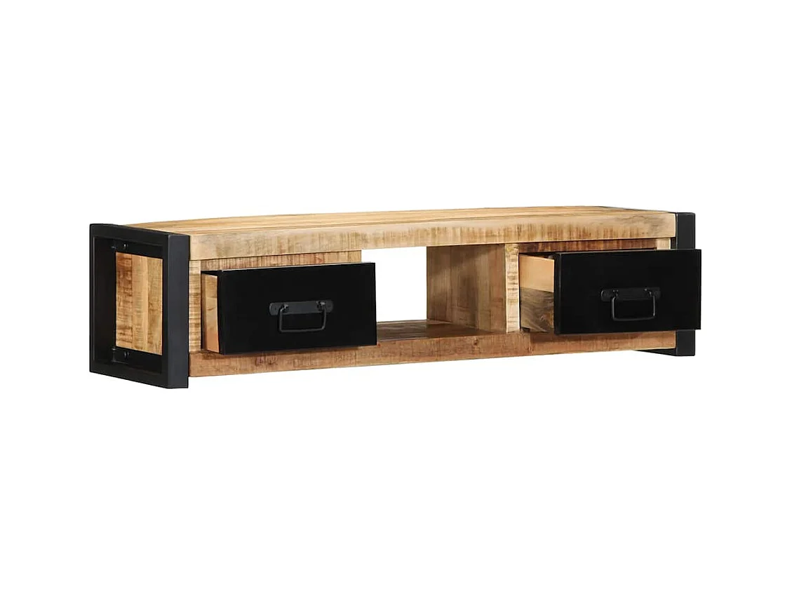 Meuble TV 100x30x25 cm bois massif de manguier brut