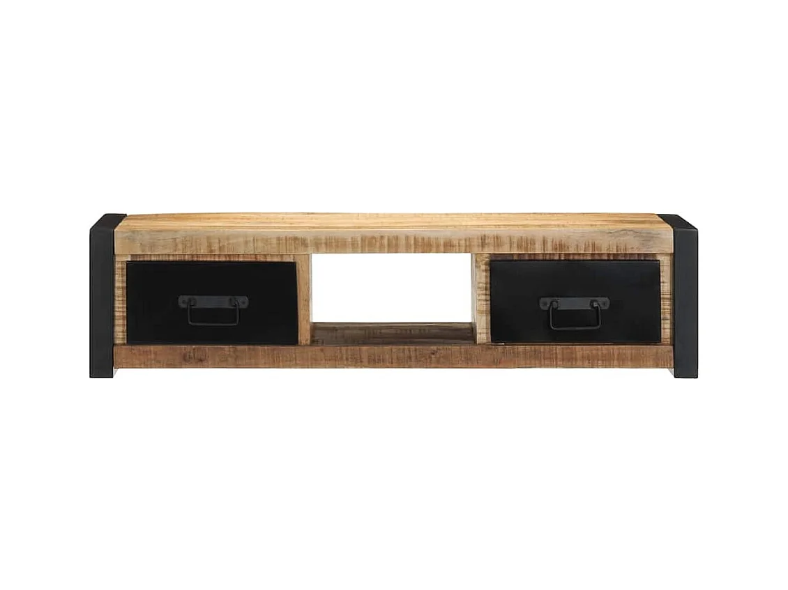 Meuble TV 100x30x25 cm bois massif de manguier brut