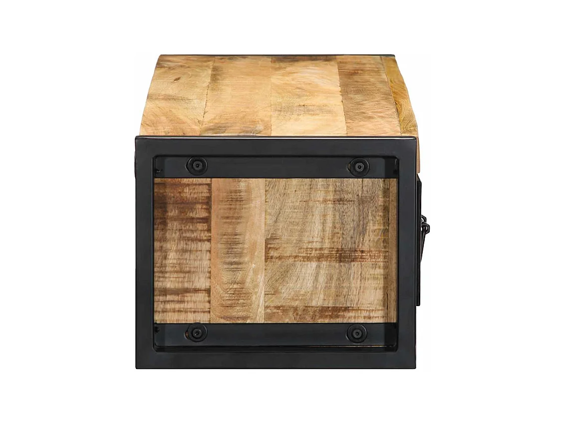 Meuble TV 100x30x25 cm bois massif de manguier brut