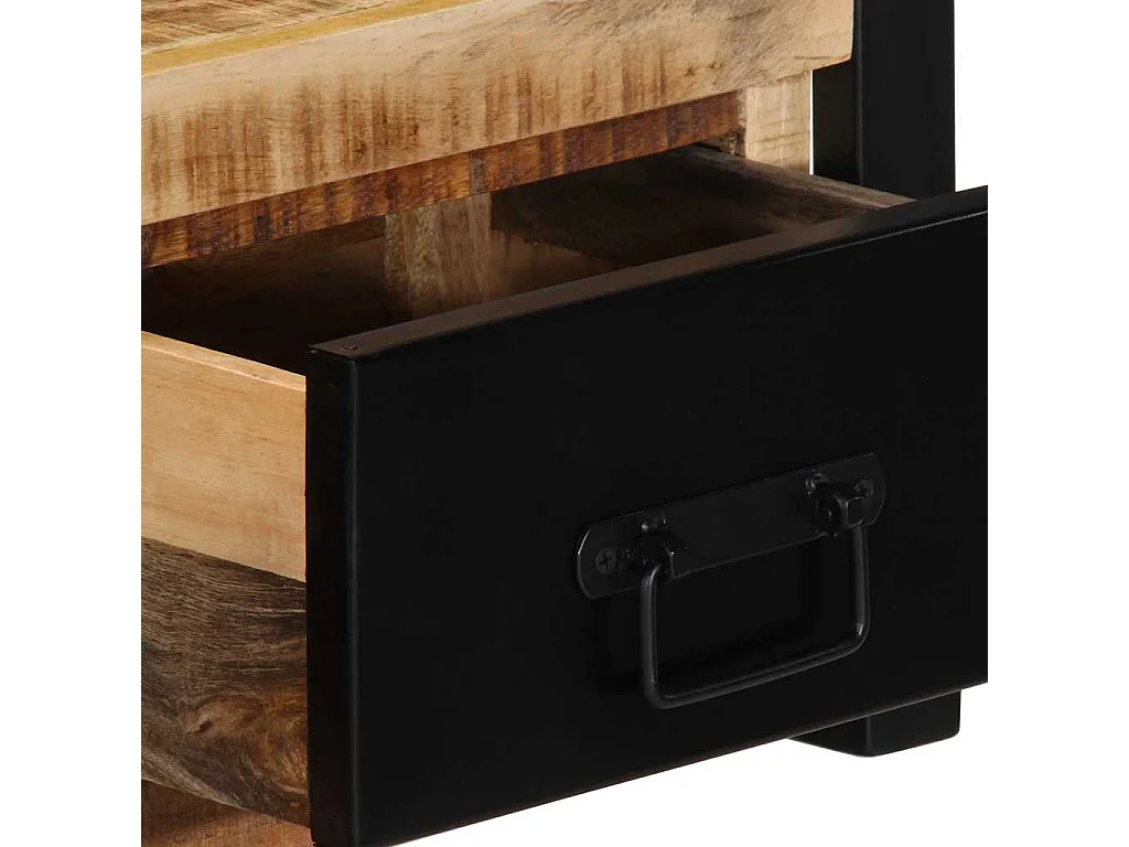 Meuble TV 100x30x25 cm bois massif de manguier brut