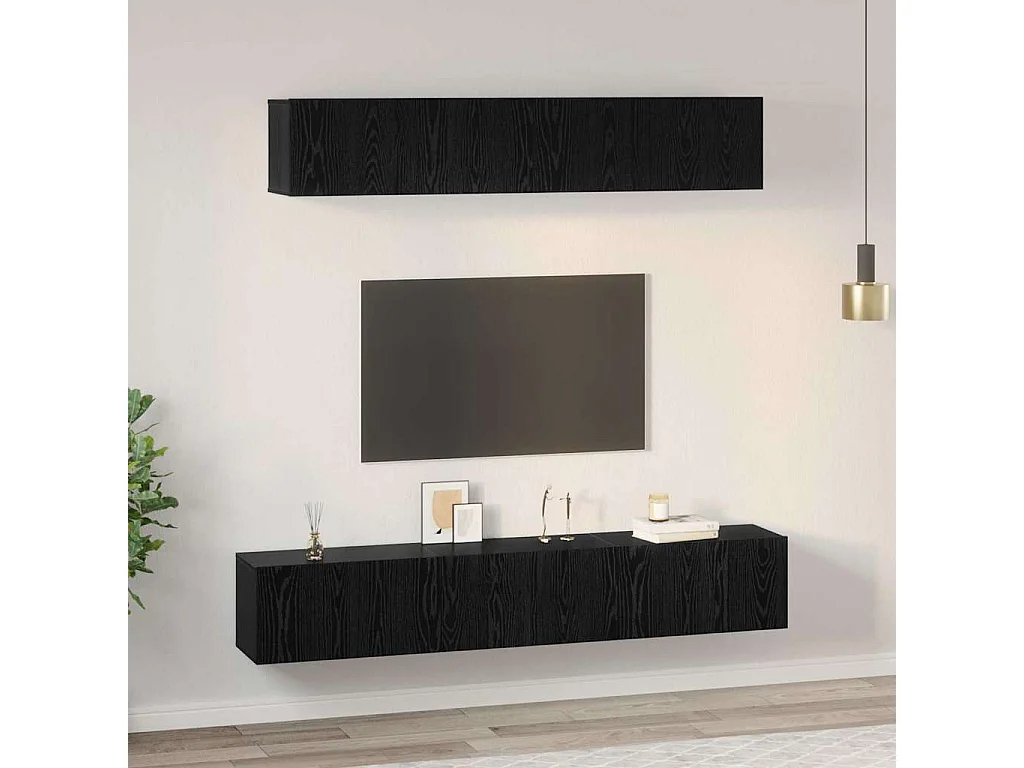 Ensemble meuble TV 5 pcs Chêne noir 100 x 30 x 30 cm