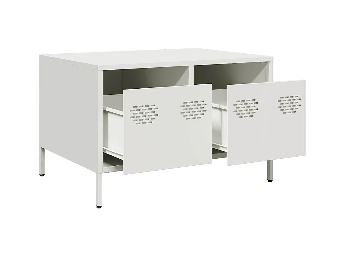 Meuble TV blanc 68x50x43,5 cm acier laminé à froid