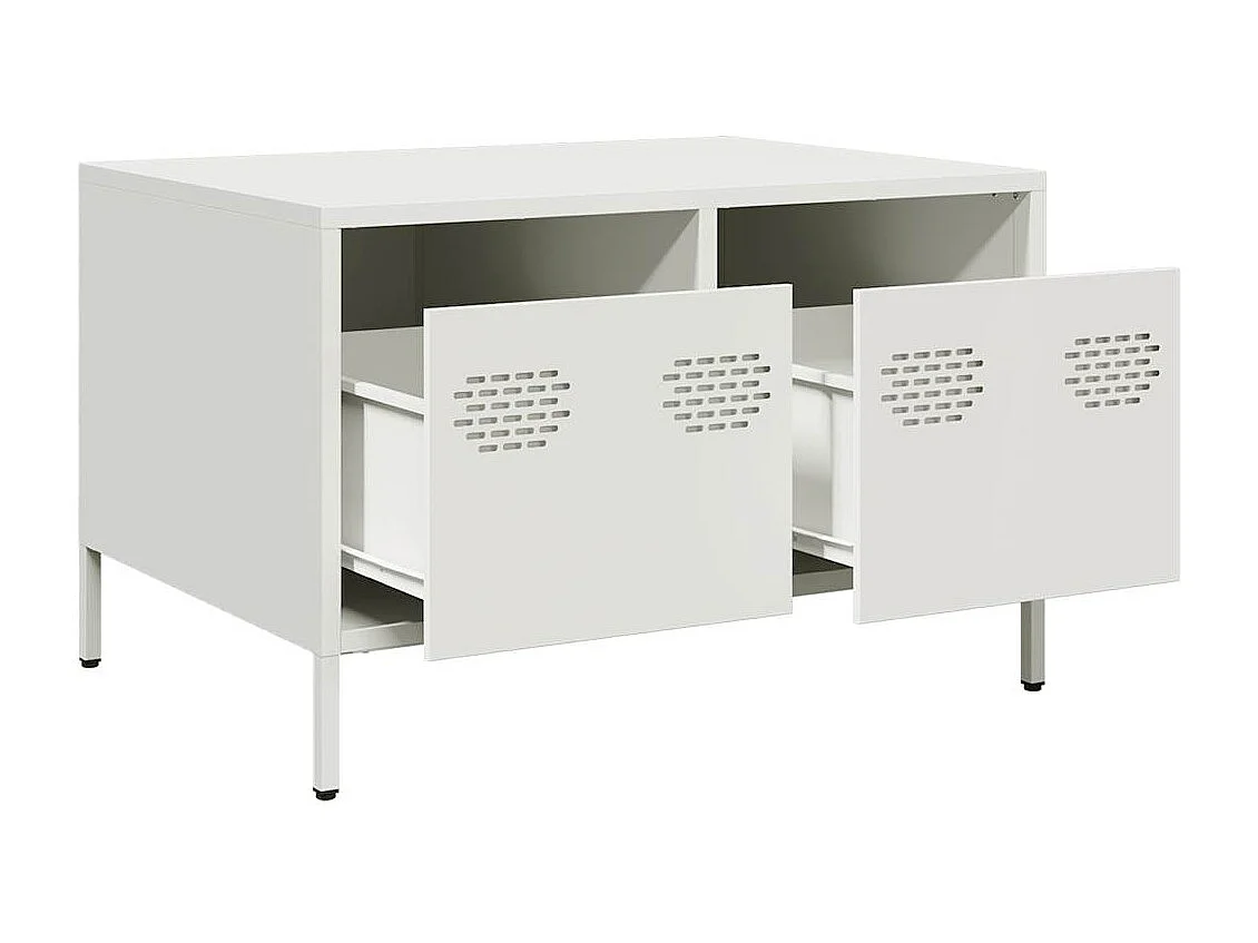 Meuble TV blanc 68x50x43,5 cm acier laminé à froid