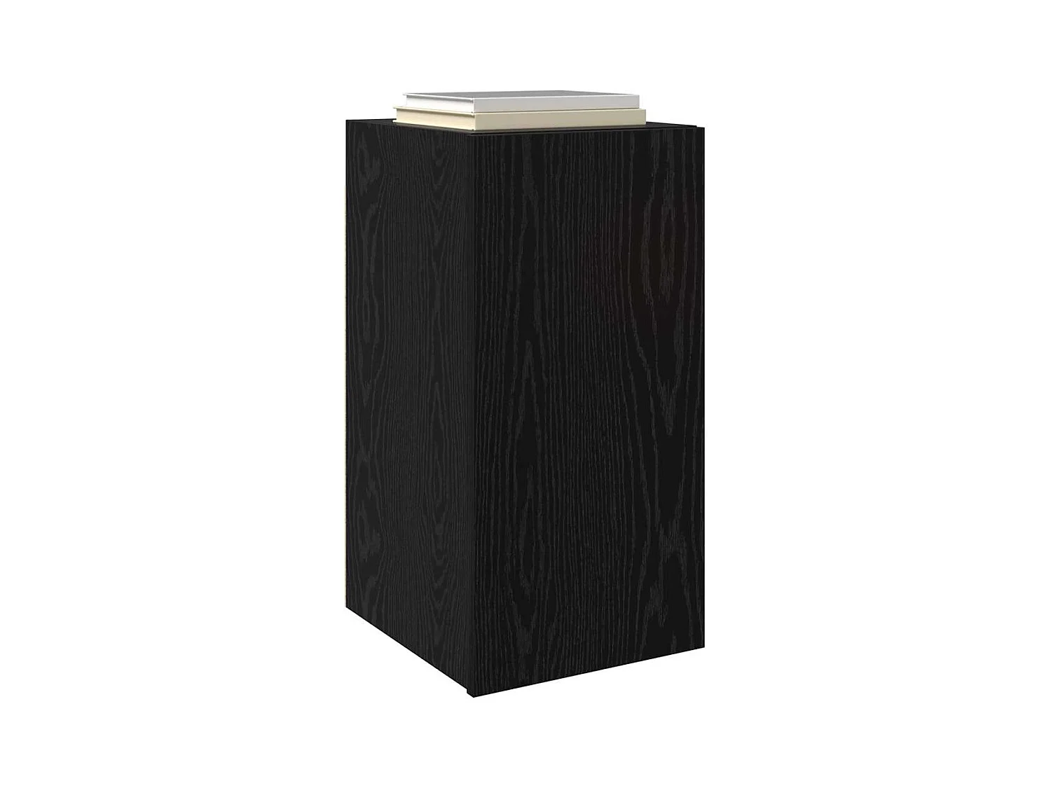 2-delige wand-tv-kast, zwarte eik, bewerkt hout