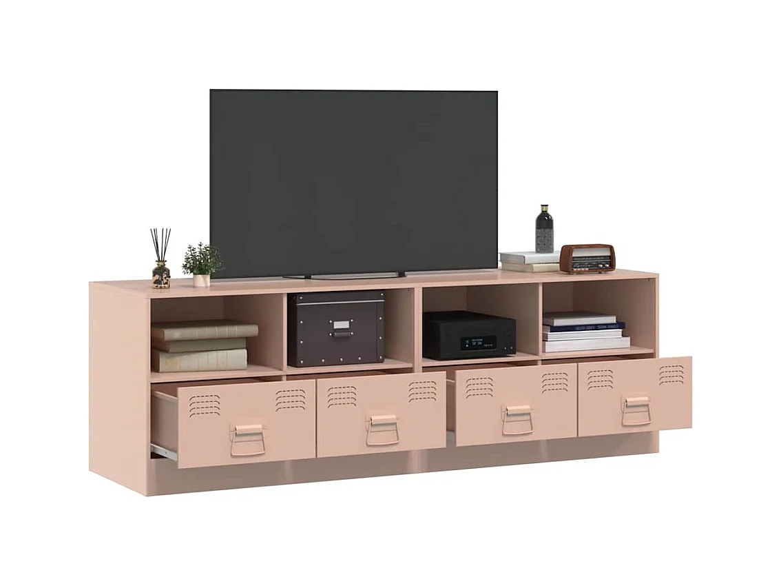 Mobile TV 2 pezzi rosa 67x39x44 cm acciaio
