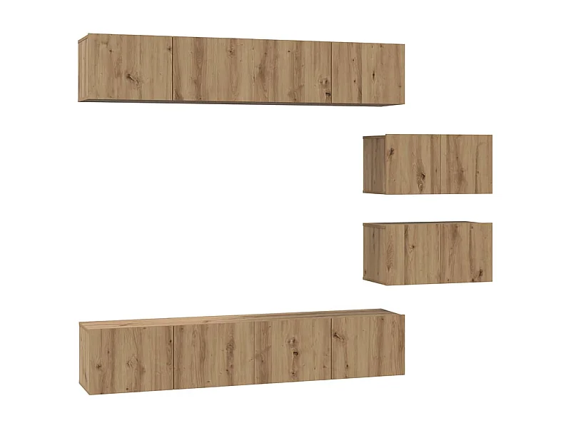 Ensemble de meubles TV Montage mural 6 pcs chêne artisanal
